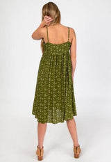 Dress Gigi Olive Cream Calico Med