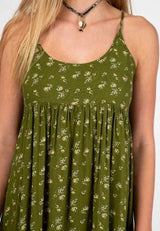 Dress Gigi Olive Cream Calico Med