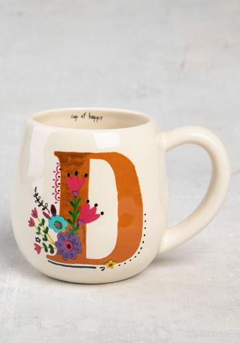 Initial Mug Floral D