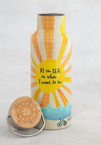 Traveler Water Bottle By The Sea