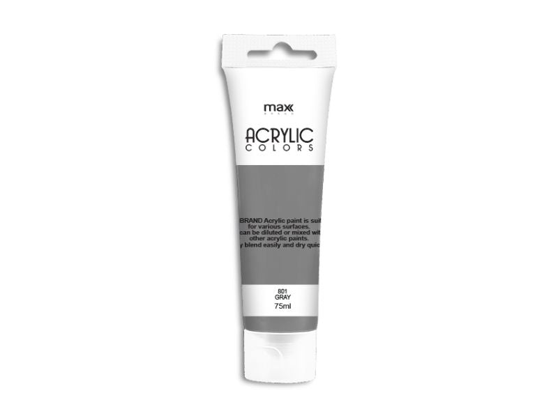 Acrylic Paint - MAX Brand 75ml #801 Gray (6 Units)