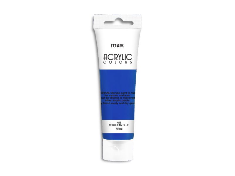 Acrylic Paint - MAX Brand 75ml #455 Cerulean Blue (6 Units)