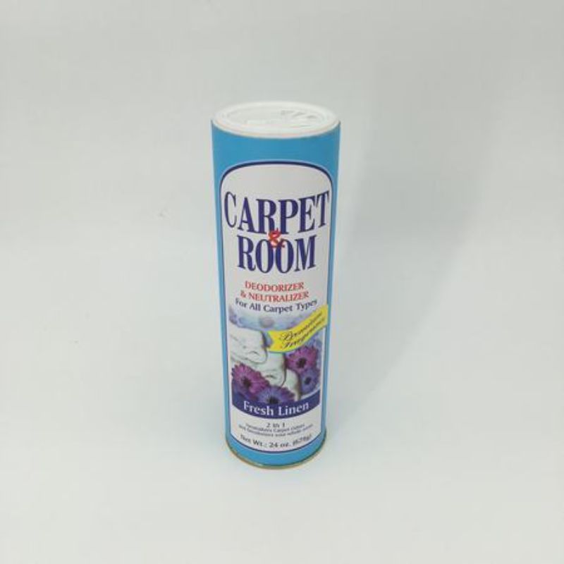 Carpet powder in Fresh Linen scent for quick cleaning, eliminates odors, and revitalizes carpets, 678g set of 12.