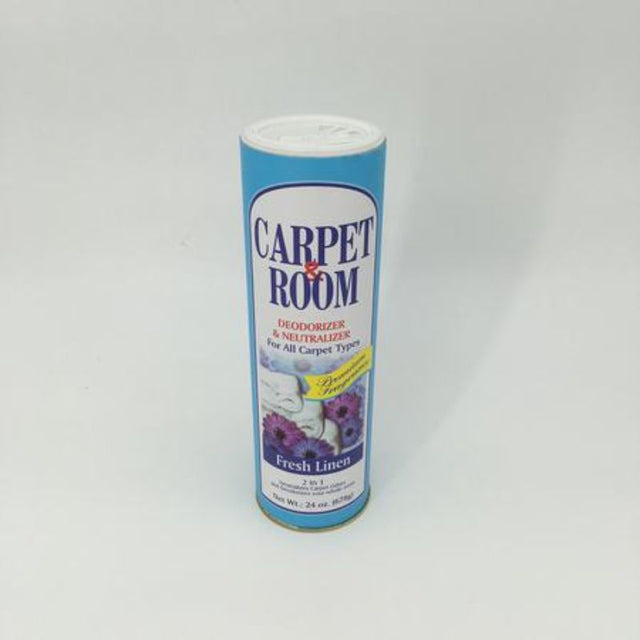 Carpet powder in Fresh Linen scent for quick cleaning, eliminates odors, and revitalizes carpets, 678g set of 12.