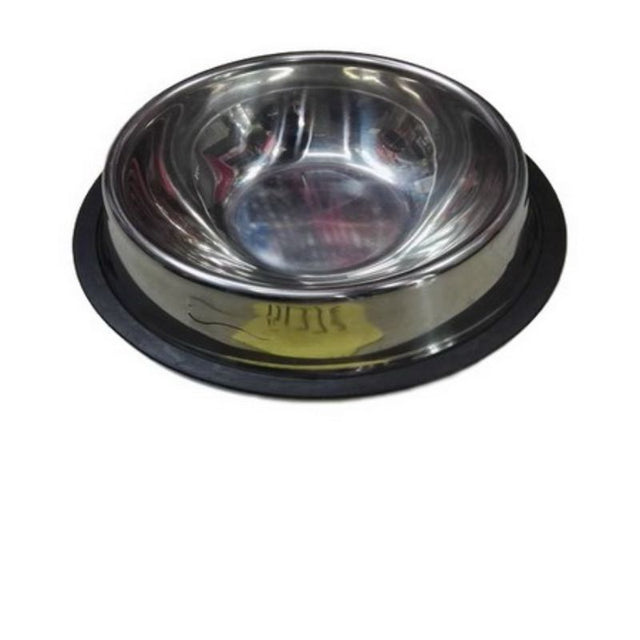 Set of 12 durable 18cm metal pet bowls with non-slip base, ideal for feeding dogs and cats in style and convenience.