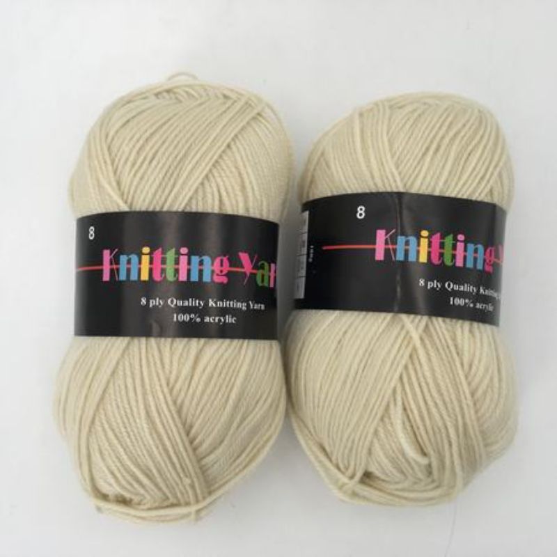 Premium #8 knitting yarn set (6pcs) in various colors, perfect for versatile projects like sweaters and scarves.