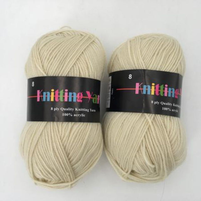 Premium #8 knitting yarn set (6pcs) in various colors, perfect for versatile projects like sweaters and scarves.