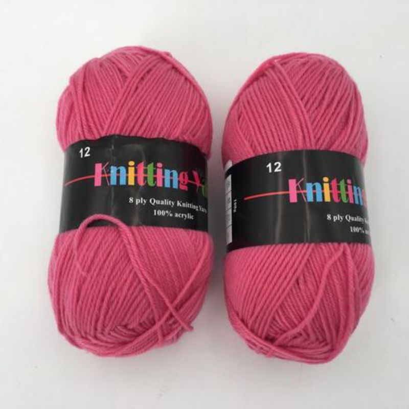 A set of six 100g skeins of #12 knitting yarn, perfect for various crafting projects.