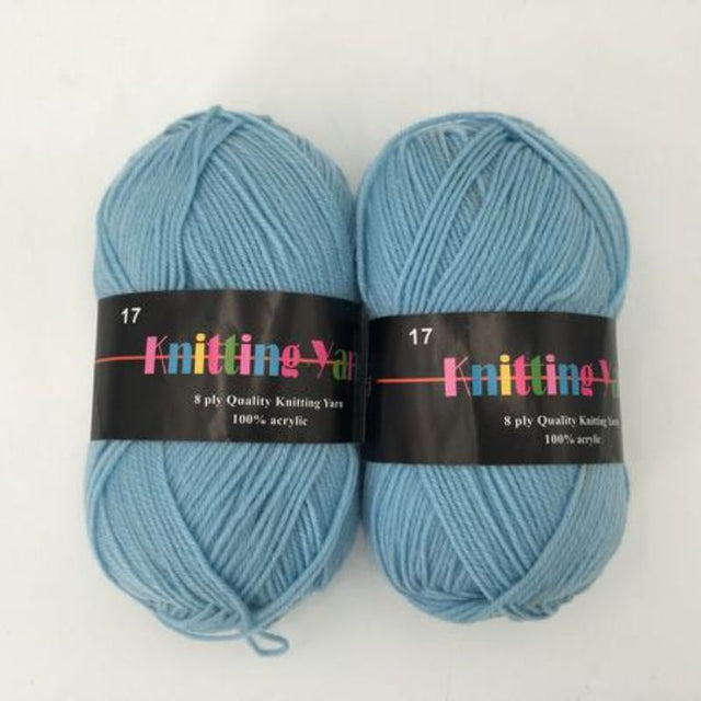 Premium knitting yarn set of 6 in #17, 100g each, perfect for cozy projects with durable, vibrant colors.