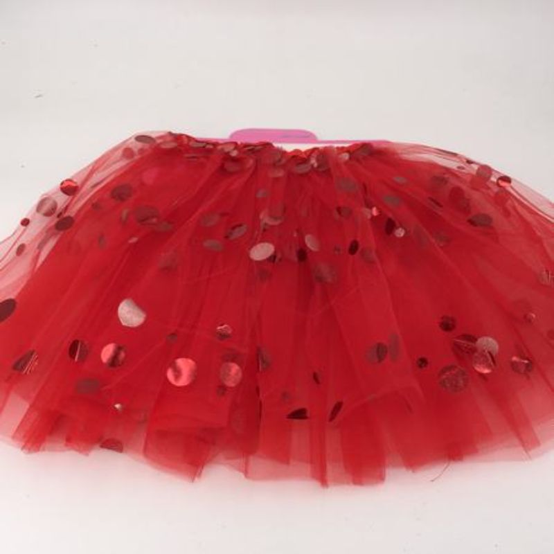 Bright red 40cm tutus in a set of 12, perfect for costumes, parties, and creative DIY projects.