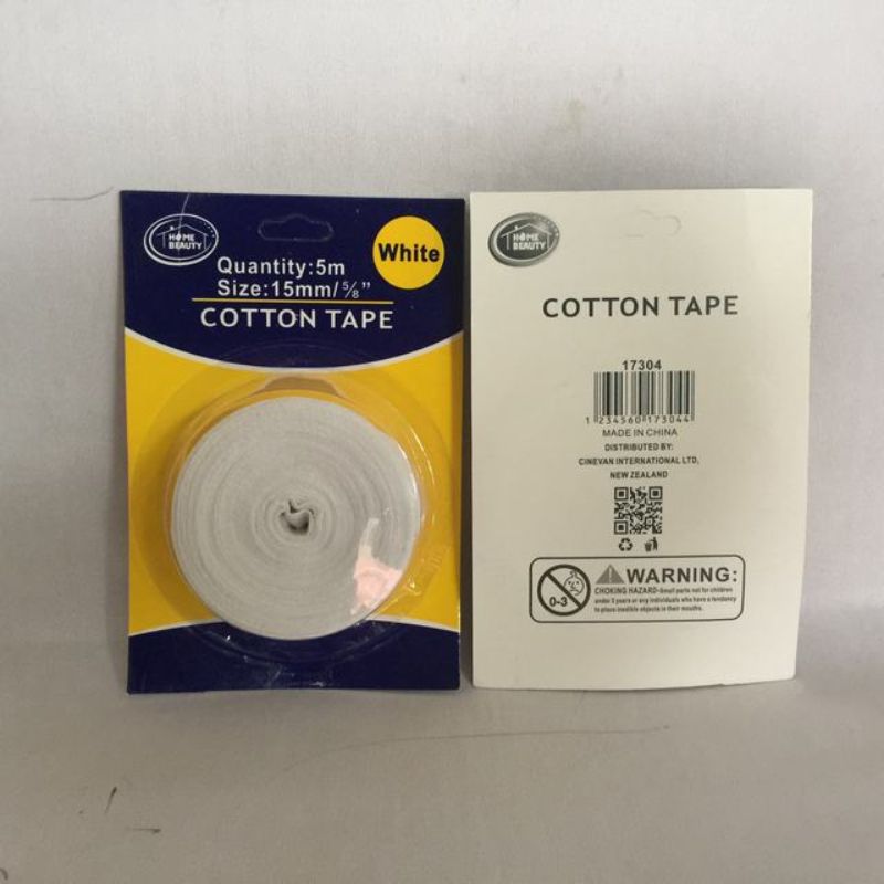 Cotton Tape - 5m x 15mm (Set of 12)