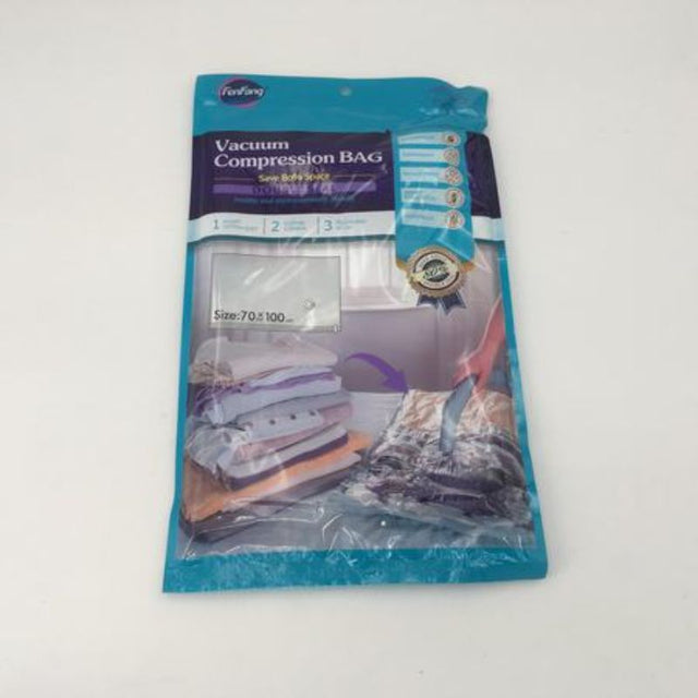 Set of 6 vacuum compression bags (70 x 100cm) for efficient storage of clothes, bedding, and seasonal items.