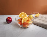 Set of 6 Ocean Reya 20cm glass bowls, elegantly designed for serving salads, desserts, and pasta with easy cleaning and style.