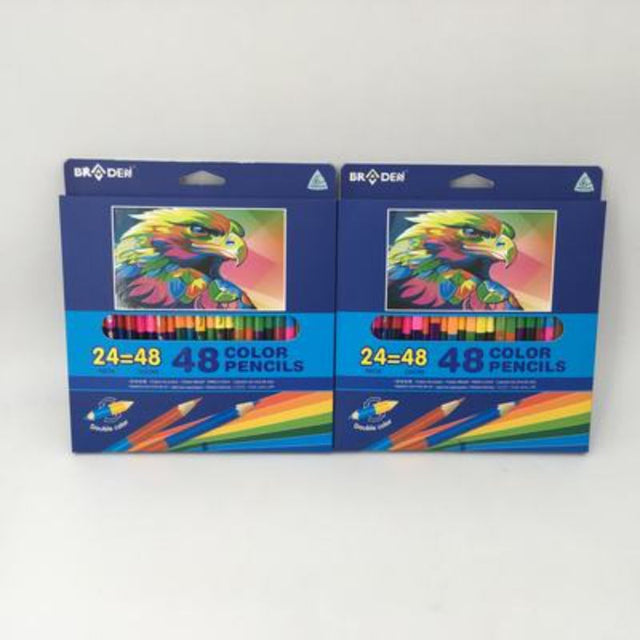A vibrant set of 192 double-sided color pencils for creative art, featuring 48 unique shades and non-toxic materials.