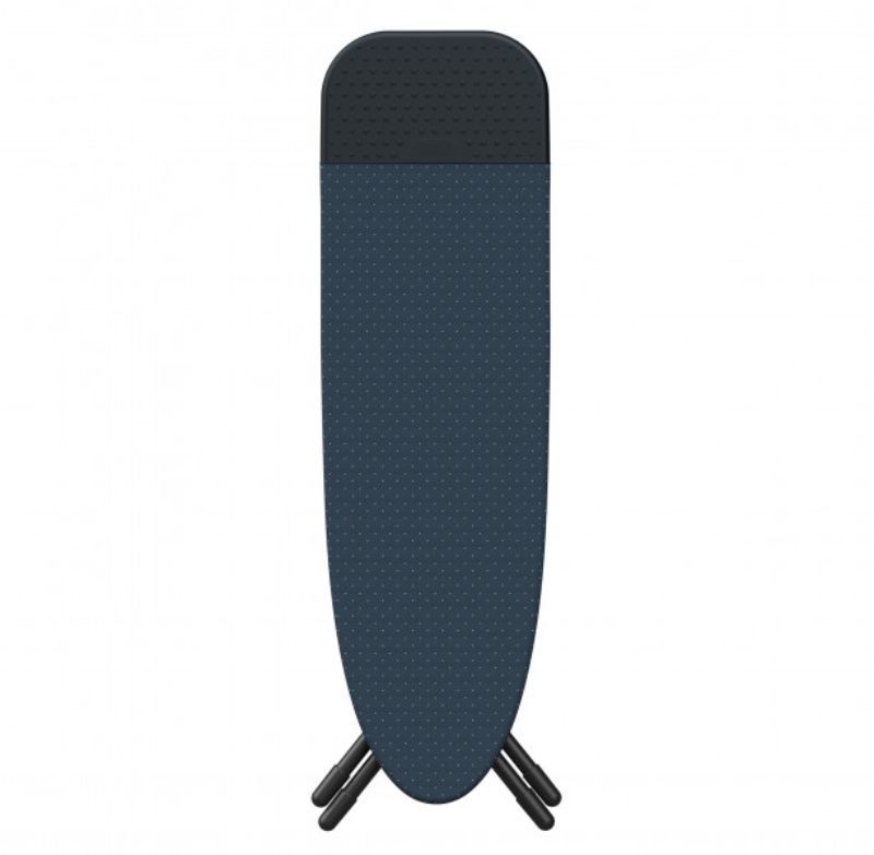 Joseph Joseph Glide Plus ironing board in Black/Blue, featuring a compact design and adjustable height for easy storage and use.