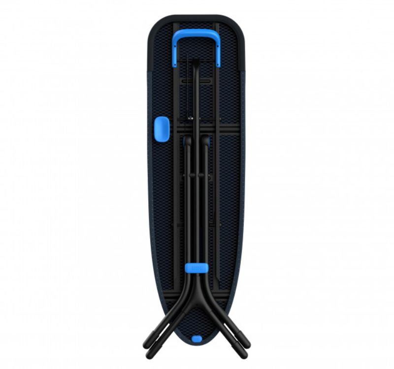 Joseph Joseph Glide Plus Easy-store Ironing Board in Black/Blue, featuring a compact design, adjustable height, and easy-change cover.