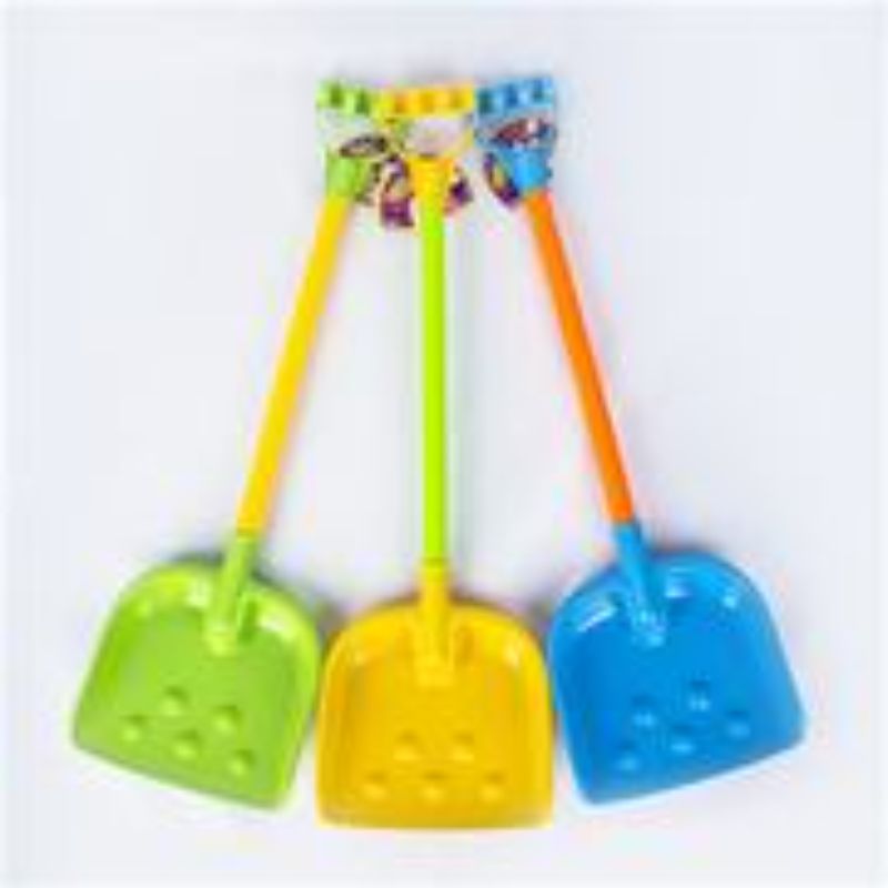Vibrant set of 12 assorted beach shovels in various colors, perfect for kids' outdoor play and sandcastle building.