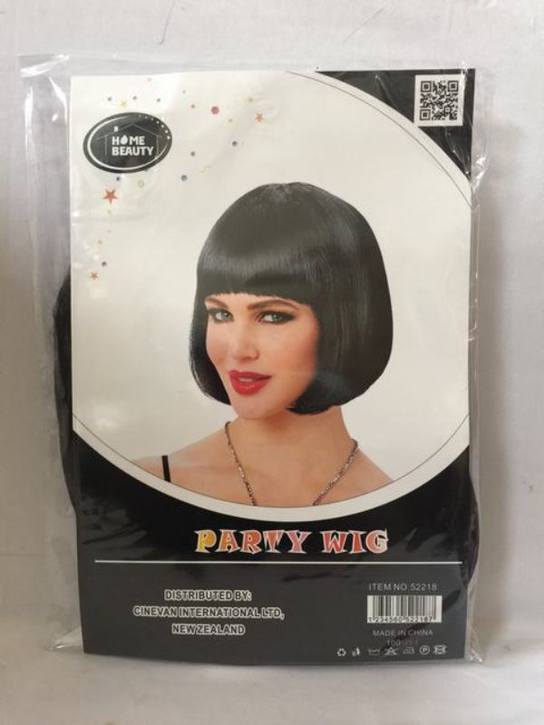 Party Wig - Bob Cut Black (Set of 5)