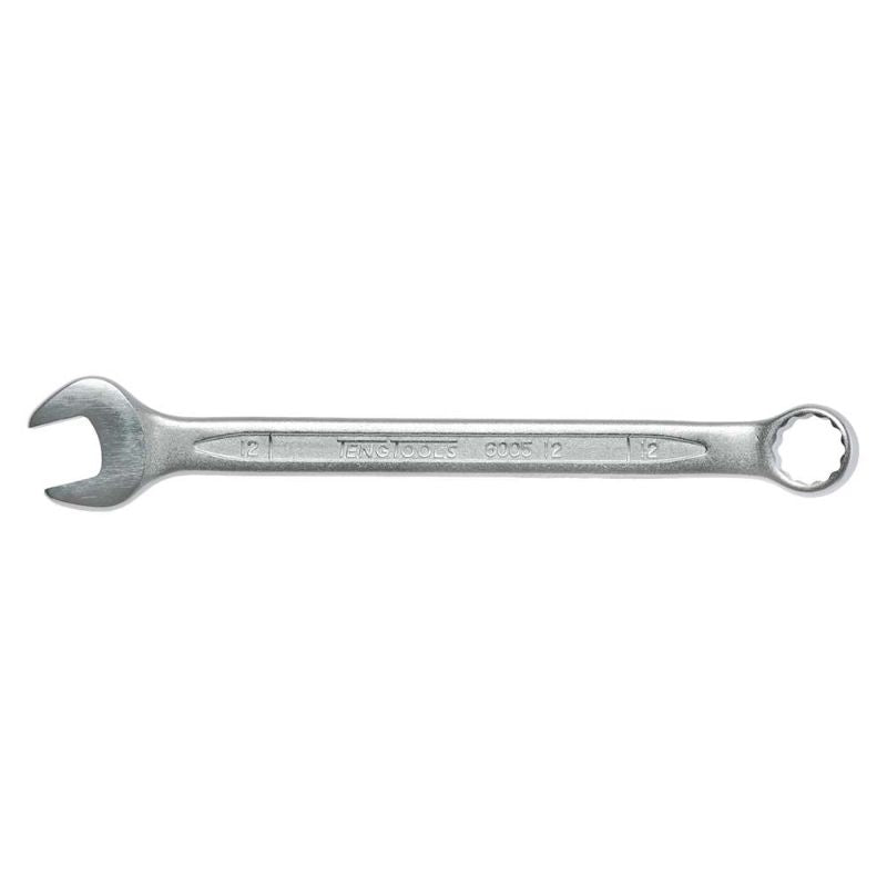 12mm Teng Combination Spanner, chrome vanadium steel, 15-degree angled head, hip grip design for tight spaces and damaged fastenings.