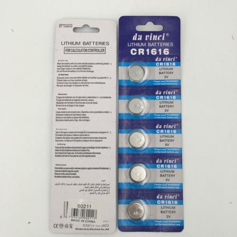 Button battery CR1616 in a value pack of 20, perfect for various electronic devices.