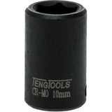 Teng 1/4in Dr. 13mm Impact Socket, durable chrome vanadium steel, precision fit for optimal torque in automotive repairs.