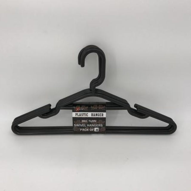 Plastic black clothes hangers, 45cm, sturdy and lightweight, pack of 48 for organized and stylish closet storage.