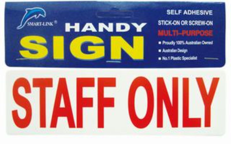 Plastic Sign - STAFF ONLY (Set of 12)