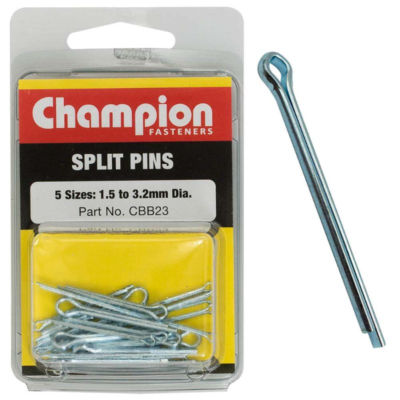 Assorted 25-piece metric split (cotter) pin set for secure fastening in automotive, DIY, and machinery applications.