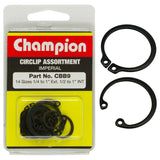 Champion 19-piece circlip assortment for internal and external applications, crafted from durable materials for reliable performance.