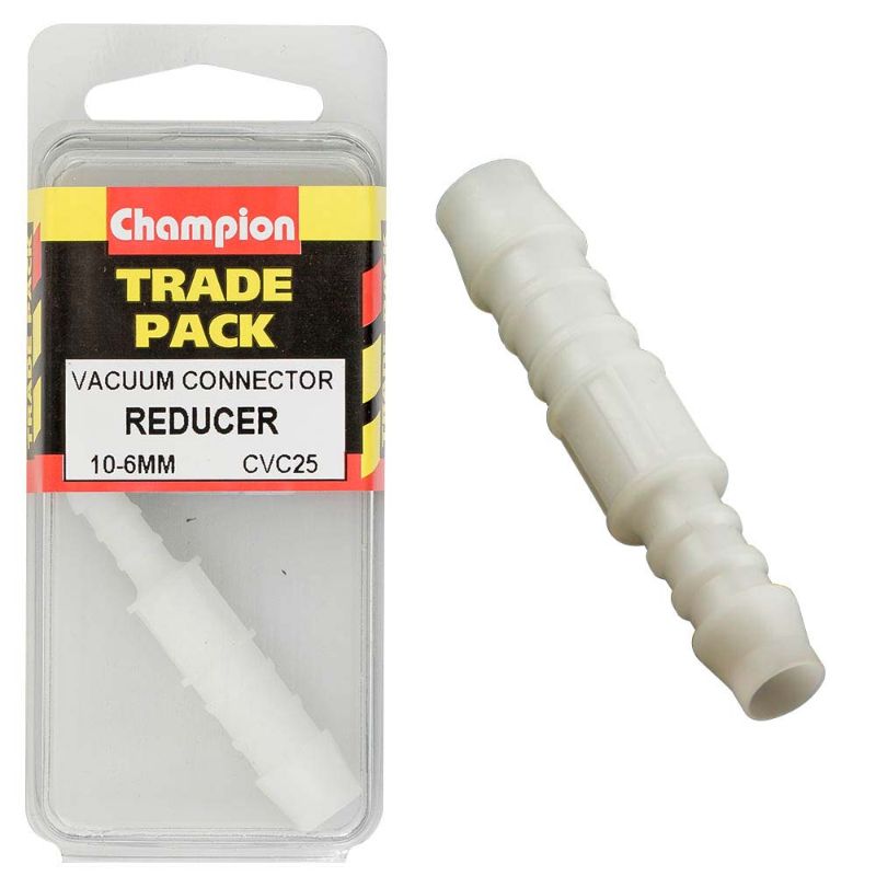 Champion Vacuum Hose reducer connector, 10mm x 6mm, durable for efficient vacuum cleaning and versatile compatibility.