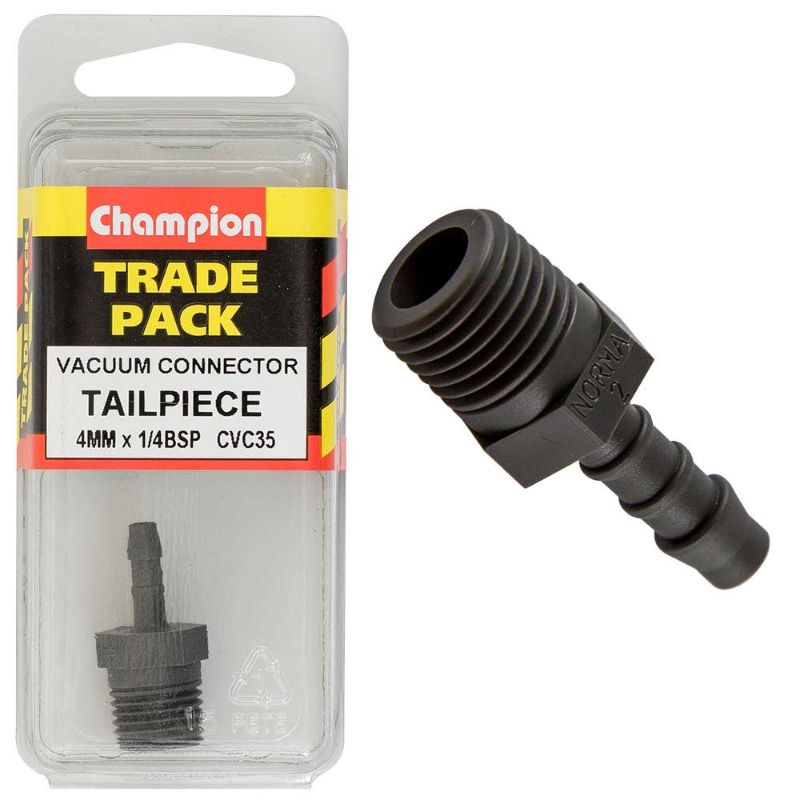 Champion Vacuum Hose - Tailpiece 4mm x 1/4in BSP
