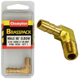 Champion Brass 5/16in x 1/8in 90Deg Male Elbow for efficient plumbing, ensuring optimal flow and easy installation.
