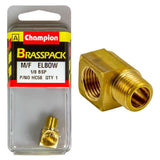 Champion Brass 1/8in BSP F/M Elbow fitting for reliable, high-pressure plumbing connections in various industries.