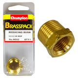 Champion Brass 1/2in x 3/8in BSP Reducing Bush for durable, corrosion-resistant plumbing connections with precise BSP threading.