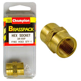 Champion Brass 3/8in BSP Hex Socket designed for durable, high-pressure plumbing connections in residential and commercial systems.