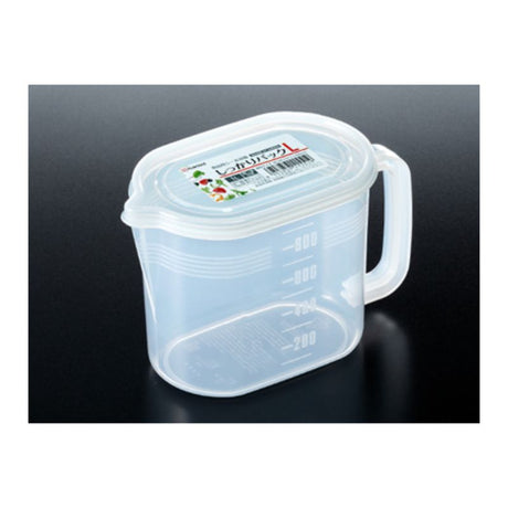 Set of 10 plastic containers, 1L capacity, 18cm tall, ideal for storage and organization.