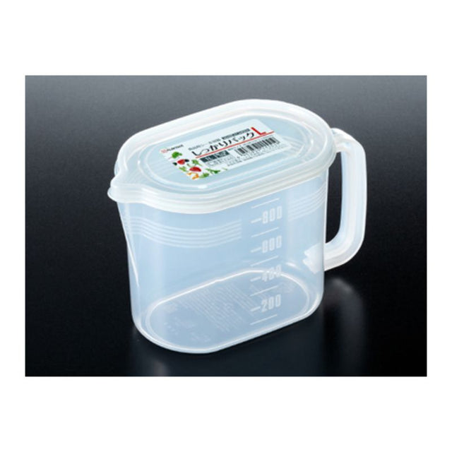 Set of 10 plastic containers, 1L capacity, 18cm tall, ideal for storage and organization.