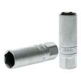 Teng 3/8in Dr. Spark Plug Socket 16mm tool crafted from chrome vanadium steel for easy spark plug removal and installation.