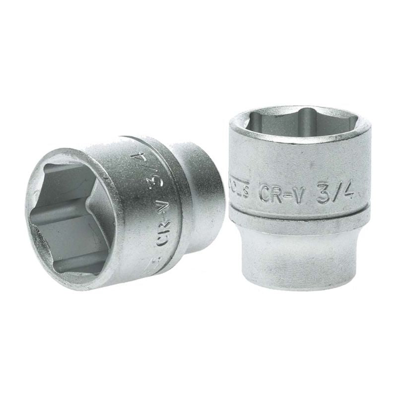 Teng 3/8in drive socket 3/4in made from chrome vanadium steel, offering durability and precision for automotive and DIY tasks.