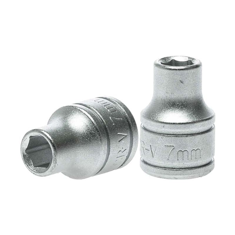 Teng 3/8in drive socket 7mm made of chrome vanadium steel, ideal for automotive tasks and tight spaces. Durable and corrosion-resistant.