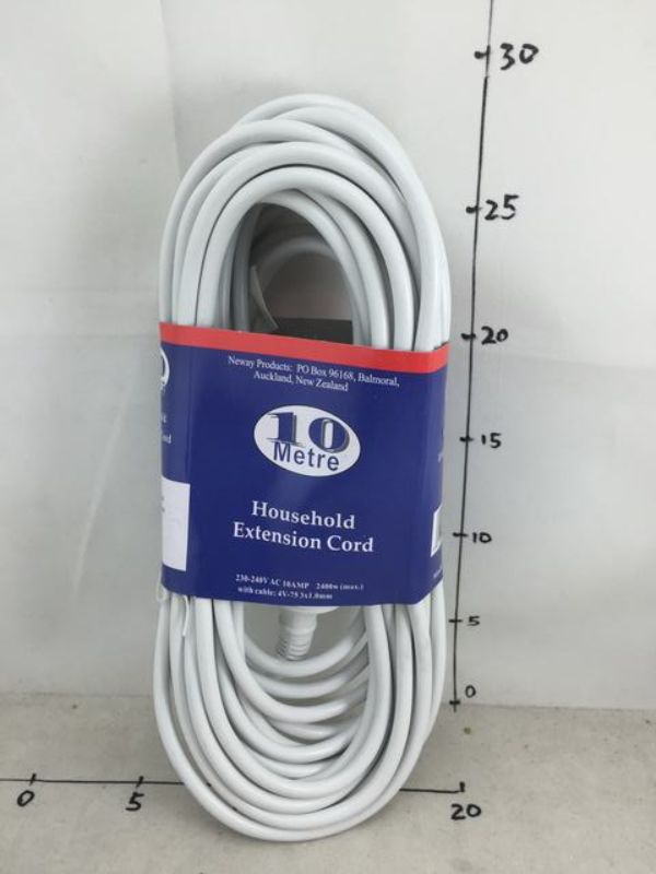 Set of 3 durable 10M extension cords for versatile indoor and outdoor power connectivity.