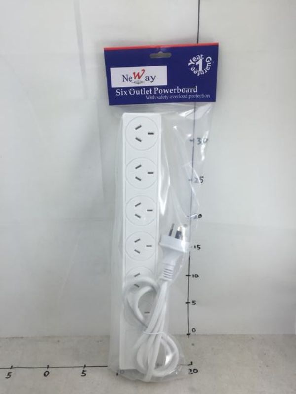 6-Outlet Socket for convenient power access, designed to expand outlets for multiple devices.