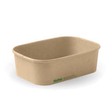 Container Bioboard Rectangle Brown 650ml - Biopak (50PC)