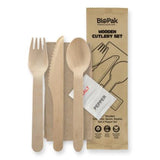 Cutlery Set Wood With Salt And Pepper 16cm - Biopak (100PC)