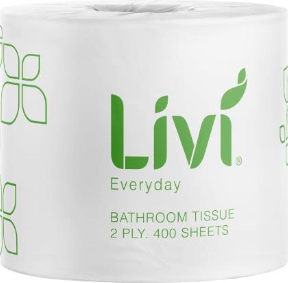Toilet Roll 2 Ply 400 Sheets Wrapped - Livi (48PC)