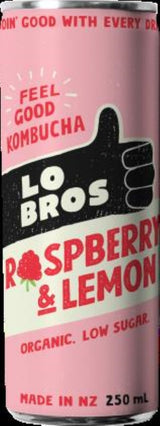 Drink Kombucha Raspberry Lemon 250ml - Lo Bros (6X4PK)