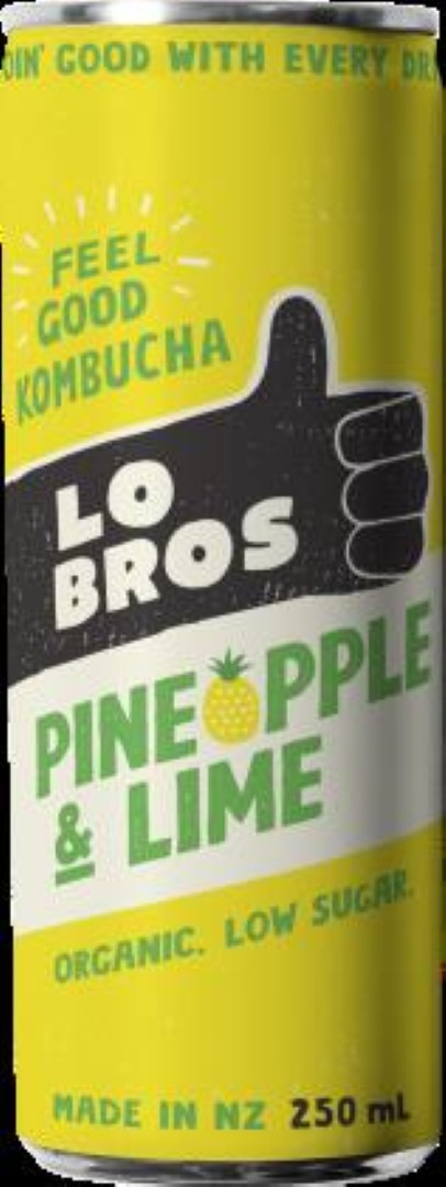 Drink Kombucha Pineapple Lime 250ml - Lo Bros (6X4PK)