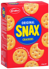 Crunchy Cracker Snax Original by Griffin's in 250g, perfect for sharing or snacking at home or on-the-go.