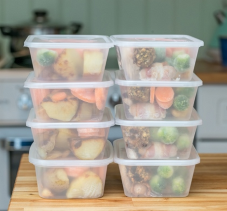 Plastic PP rectangular containers, 650ML, 50PC set, microwave and freezer safe for meal prep and food storage.