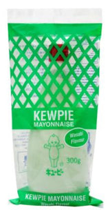 Creamy Kewpie Wasabi Mayonnaise (300G) enhances sushi, seafood, and sandwiches with a zesty wasabi kick.